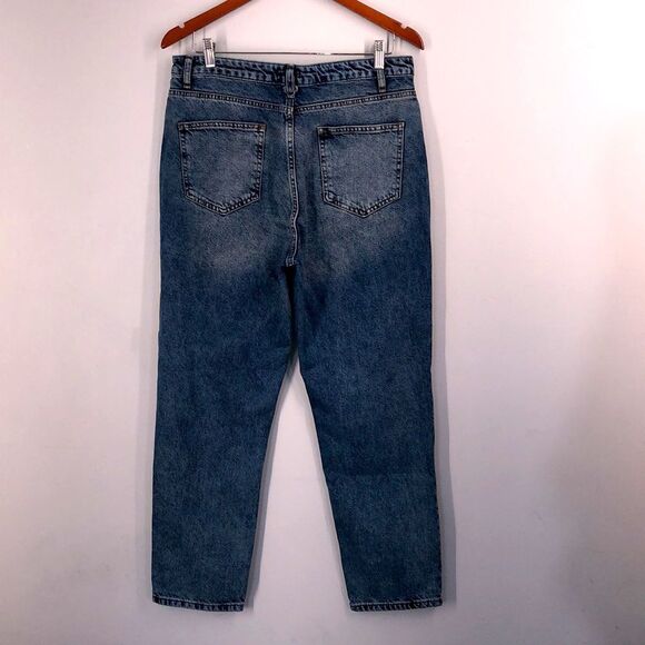 Nasty Gal High Waist Distressed Skinny Women’s Mom Jeans Size 10 Blue - Picture 3 of 7